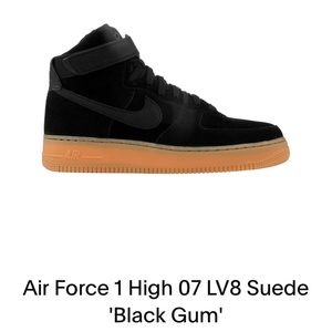 Nike Black Suede Air Force 1 Mid-rise